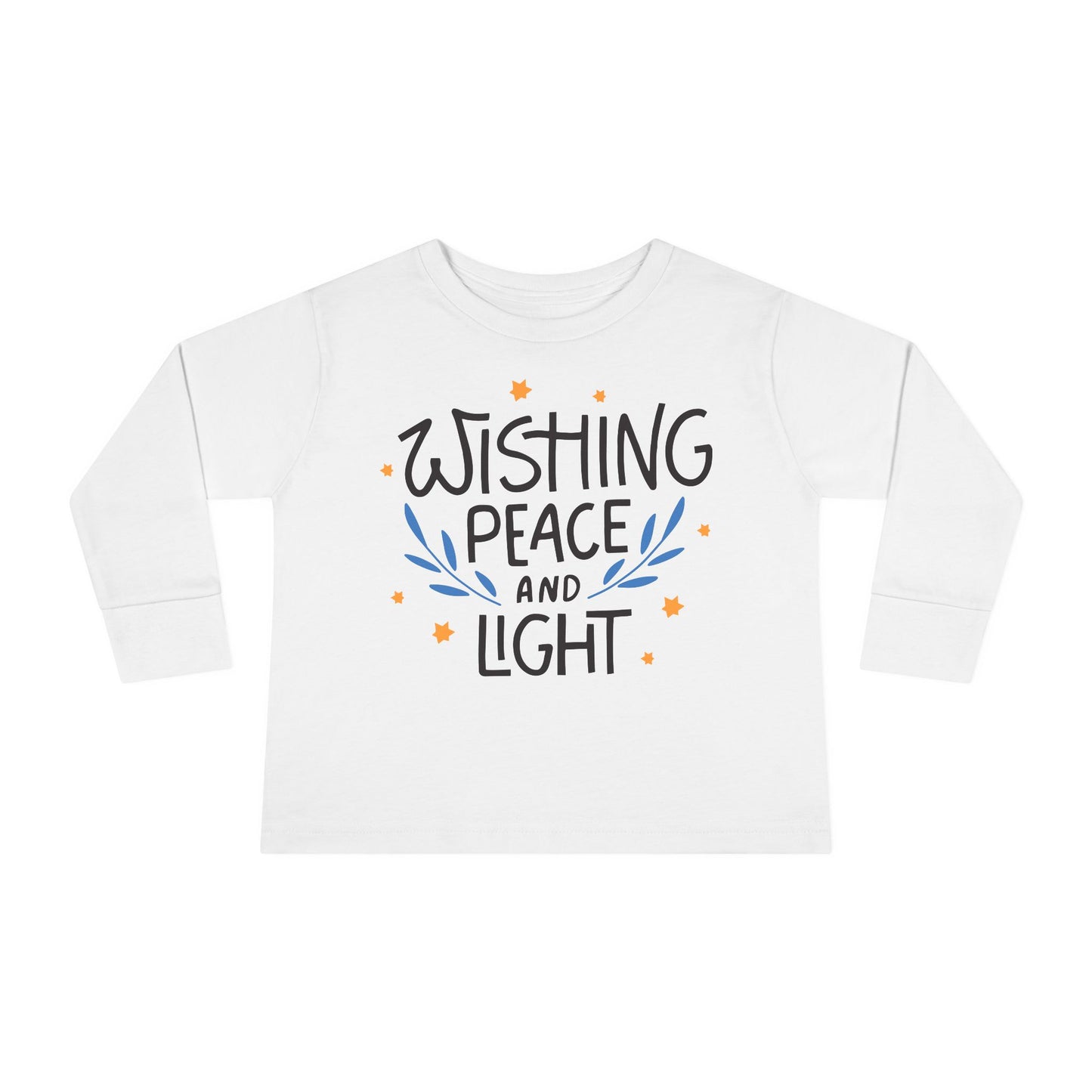 Hanukkah Wishing Peace & Light 3 Toddler Long Sleeve Tee