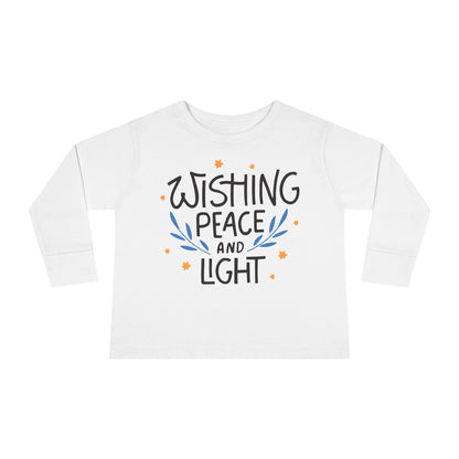 Hanukkah Wishing Peace & Light 3 Toddler Long Sleeve Tee