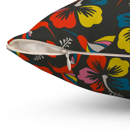 Humming Bloom Throw Pillow