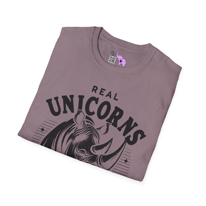 Real Unicorns Have Curves (Rhino) Adult T-shirt