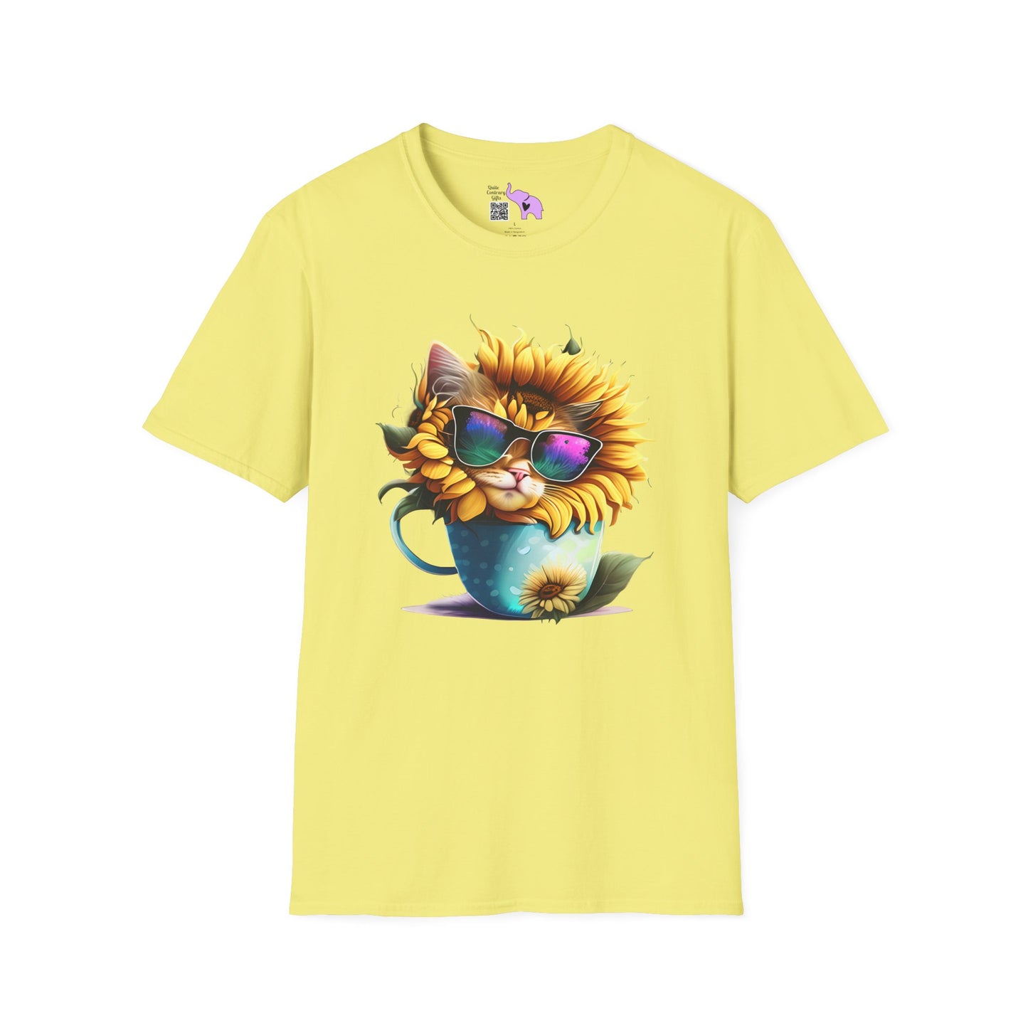 Cool Sunflower Kitten 1 Adult T-shirt