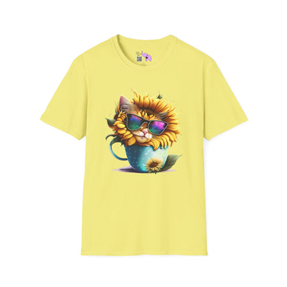 Cool Sunflower Kitten 1 Adult T-shirt