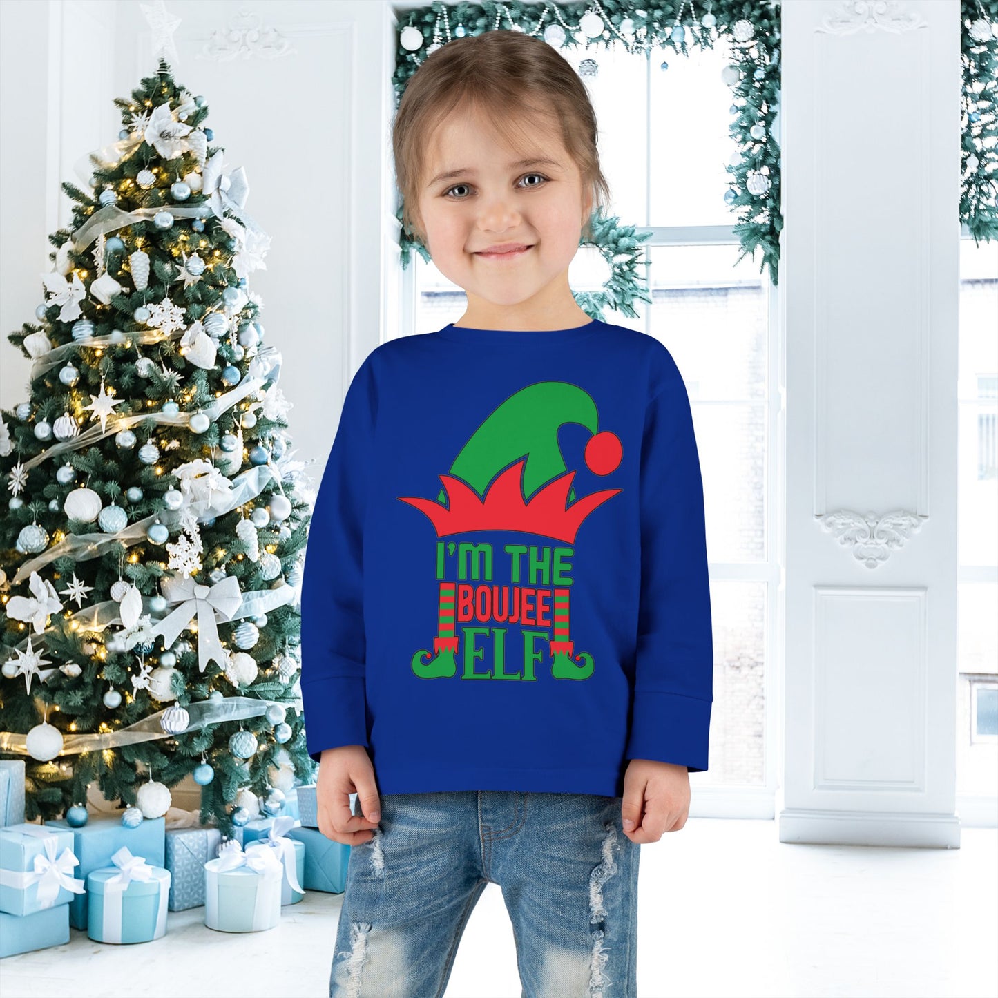 I'm The Boujee Elf Toddler Long Sleeve Tee