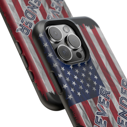 Never Surrender American Flag MagSafe® Compatible Tough Case for iPhone