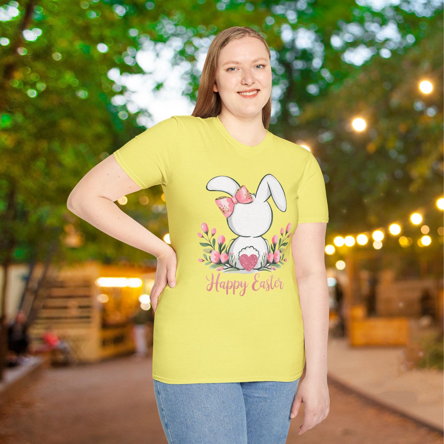 Happy Easter (Bunny Tail) Adult T-shirt