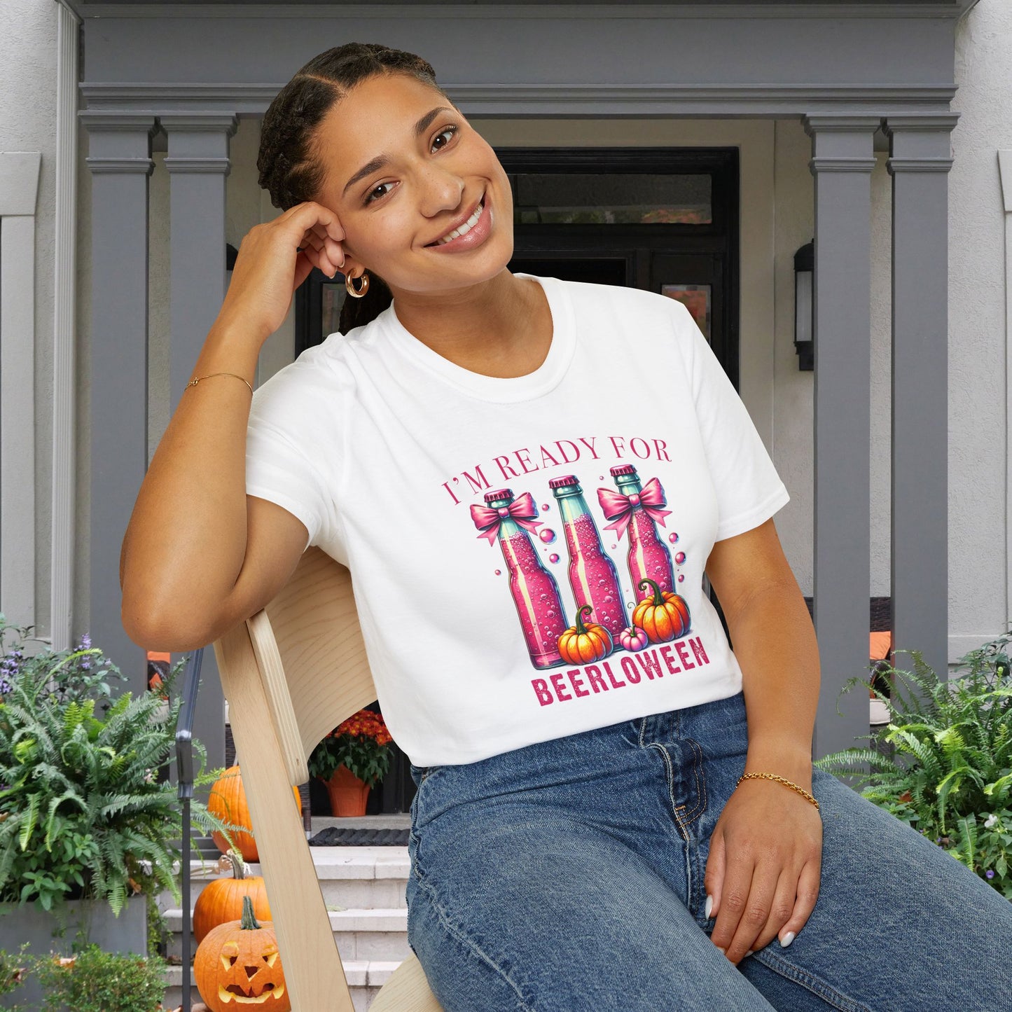 I'm Ready for Beerloween Pink Adult T-shirt