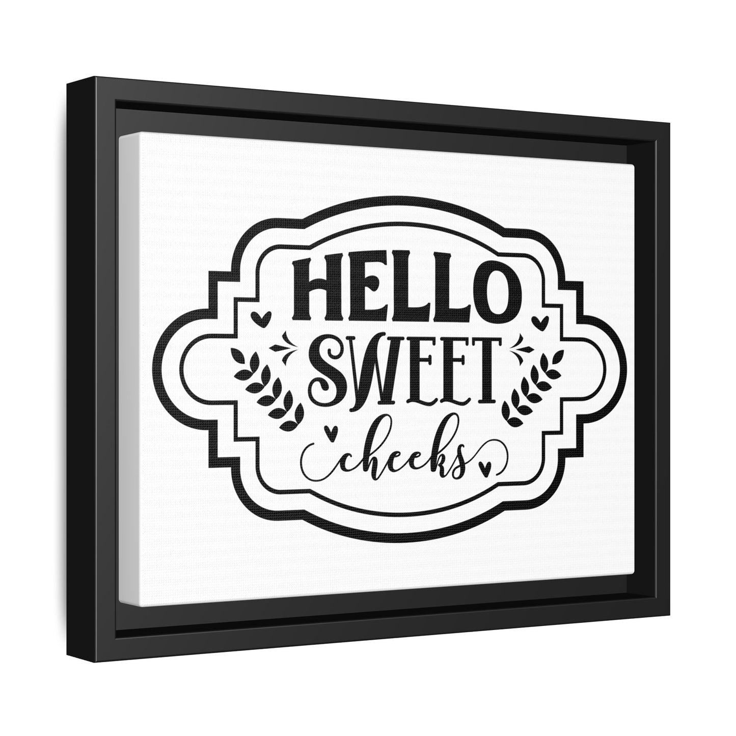 Hello Sweet Cheeks Framed Canvas Bathroom Art
