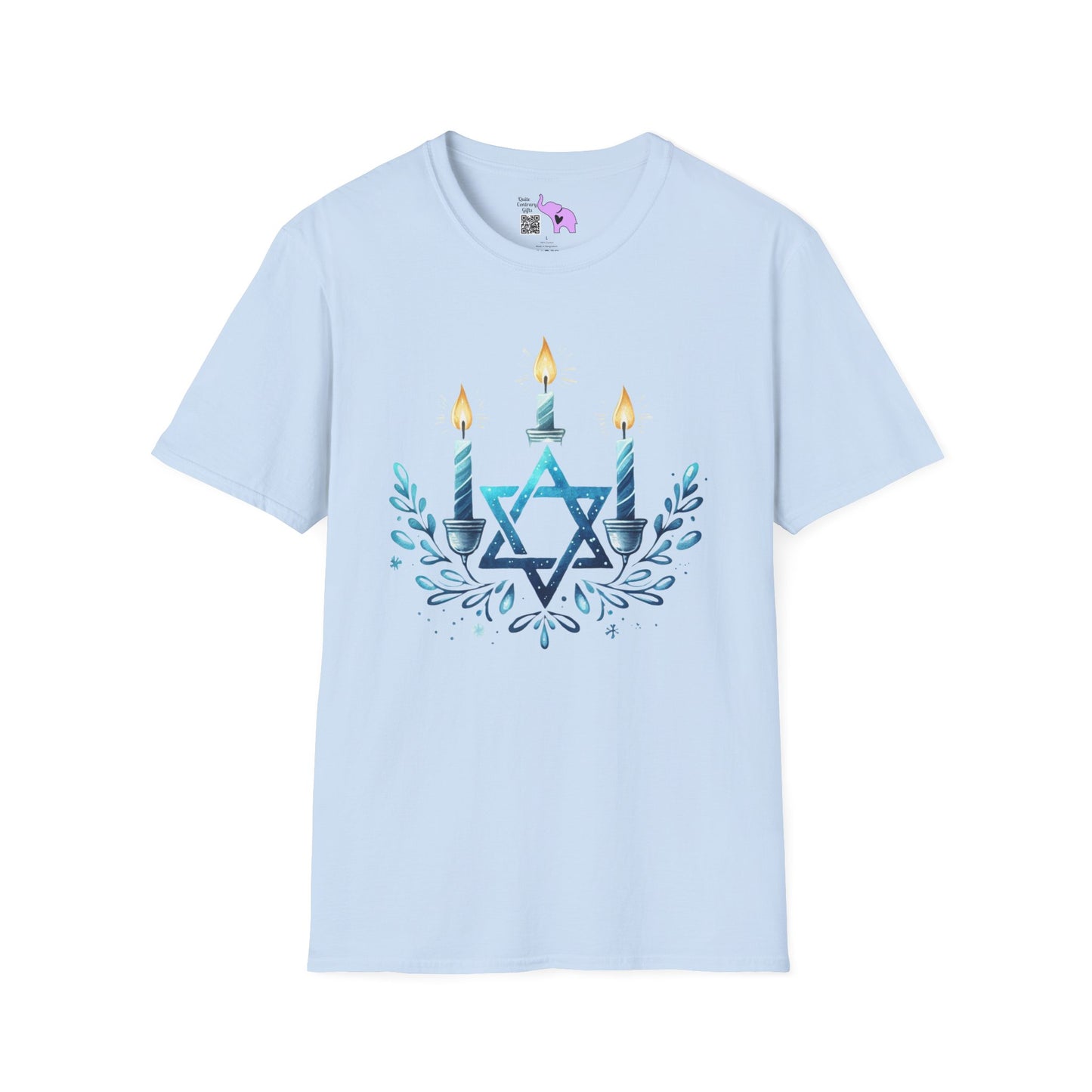 Star & Flame Hanukkah Adult T-shirt