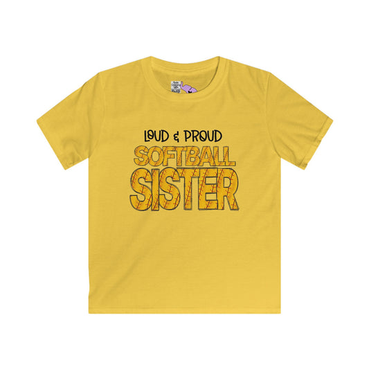 Loud & Proud Softball Sister Youth Softstyle Tee