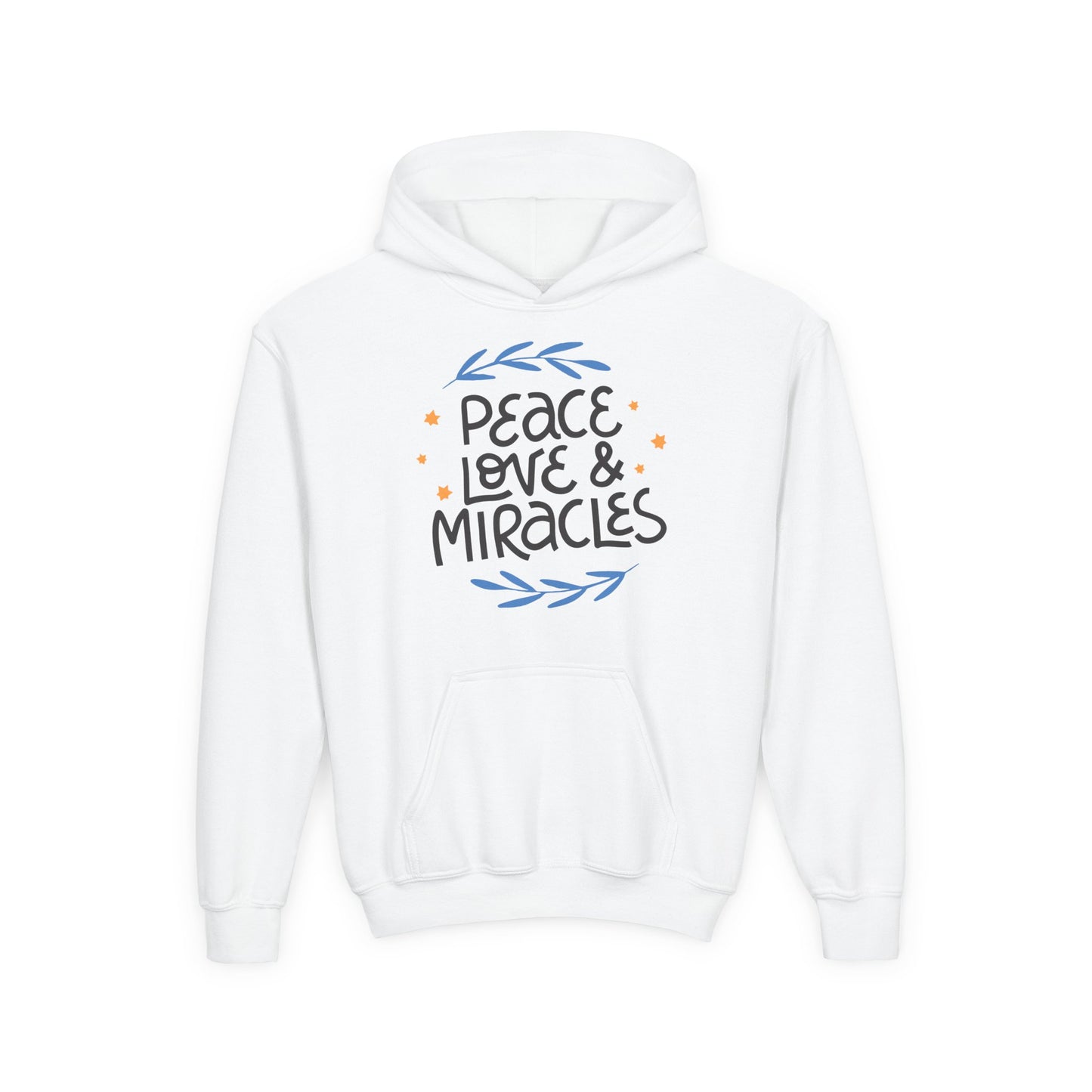 Hanukkah Peace Love & Miracles 2 Youth Hoodie