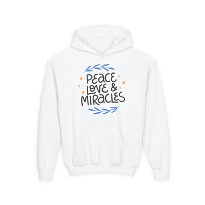 Hanukkah Peace Love & Miracles 2 Youth Hoodie