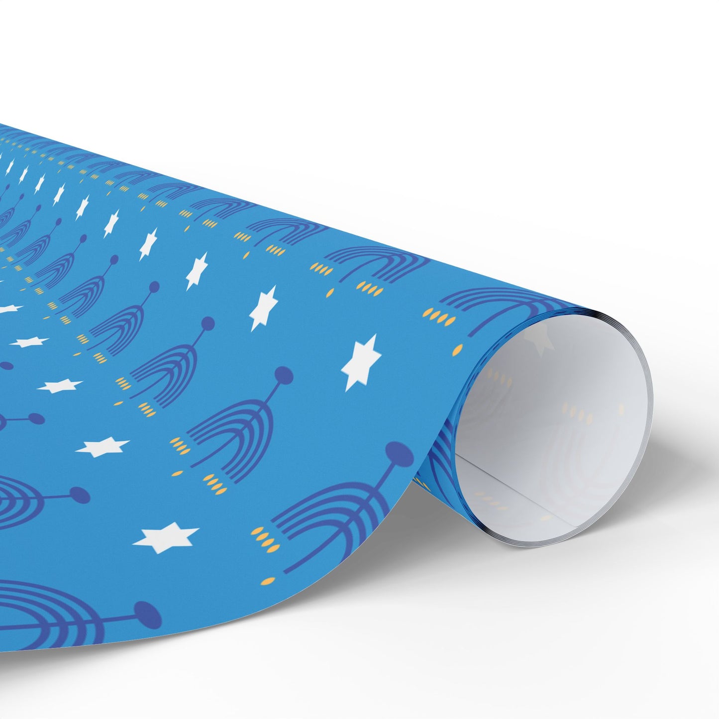 Blue/White Star of David Hanukkah Wrapping Paper