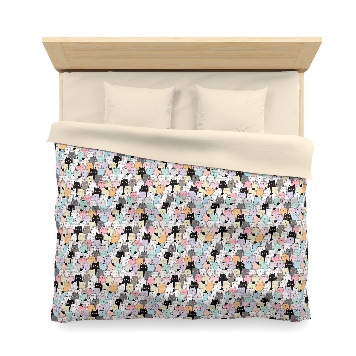 Cartoon Cats Microfiber Duvet Cover
