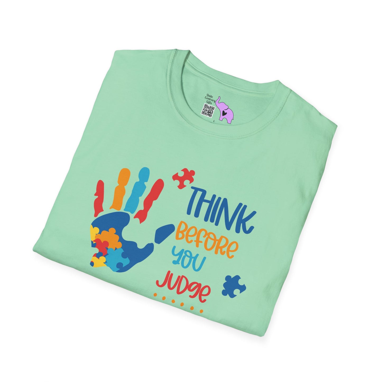 Think Before You Judge Autism Awarness Adult T-shirt