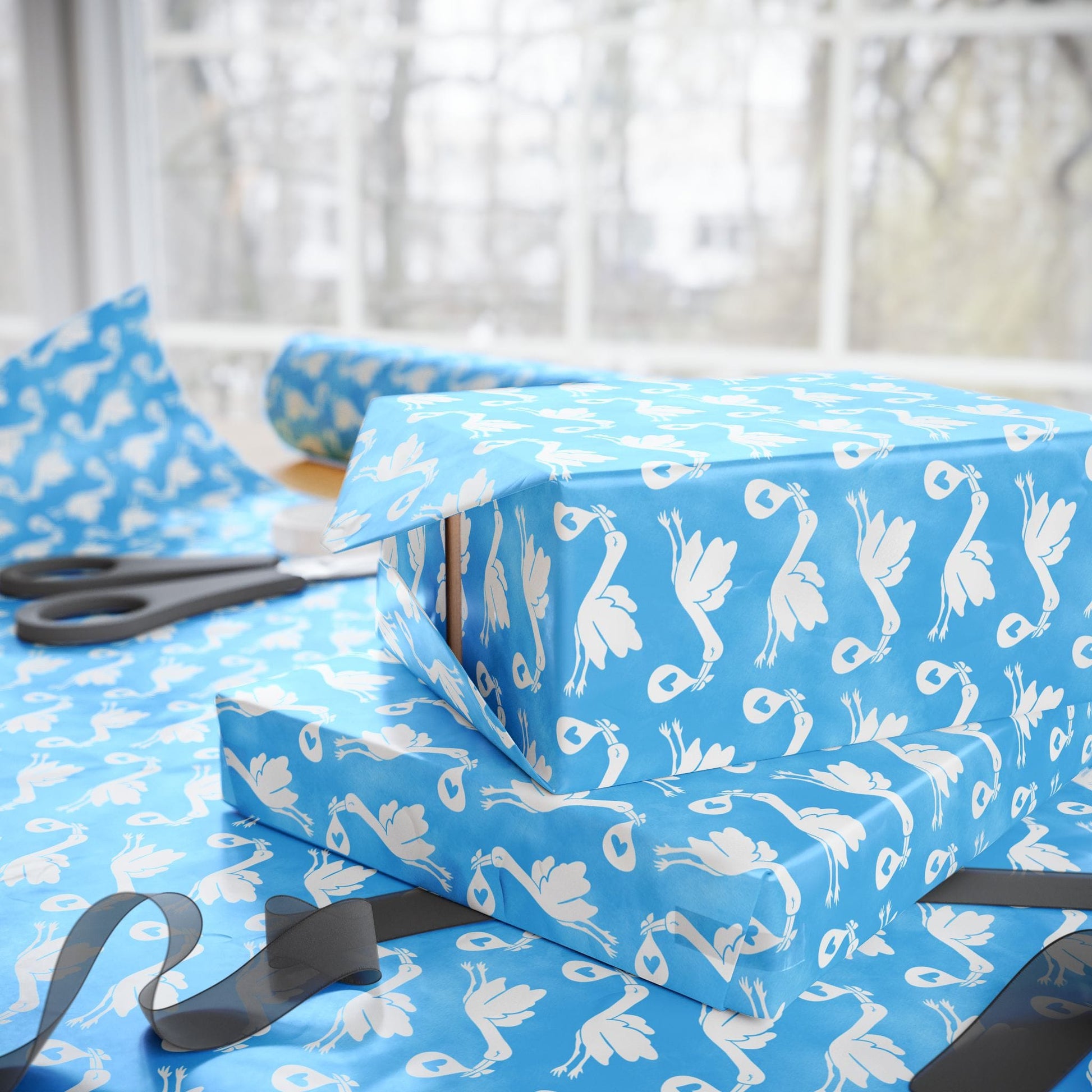 Blue Sky Baby Delivery Wrapping Paper