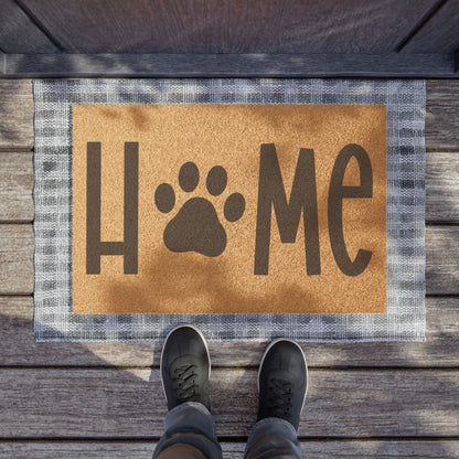 Home (Pawprint) Coconut Fiber Doormat