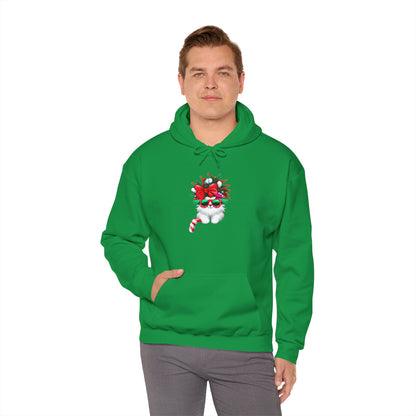 White Candy Cane Kitten Heavy Blend™ Hooded Sweatshirt