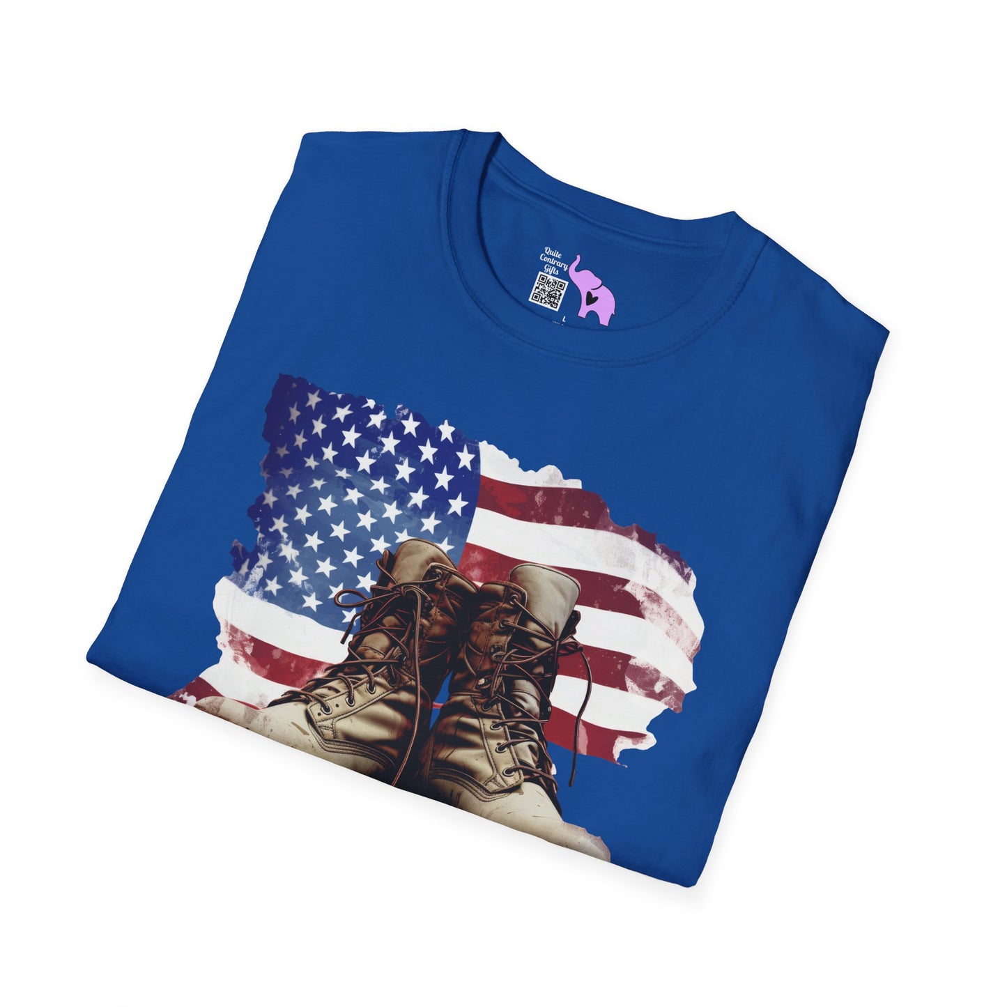 American Flag & Boots Adult T-shirt