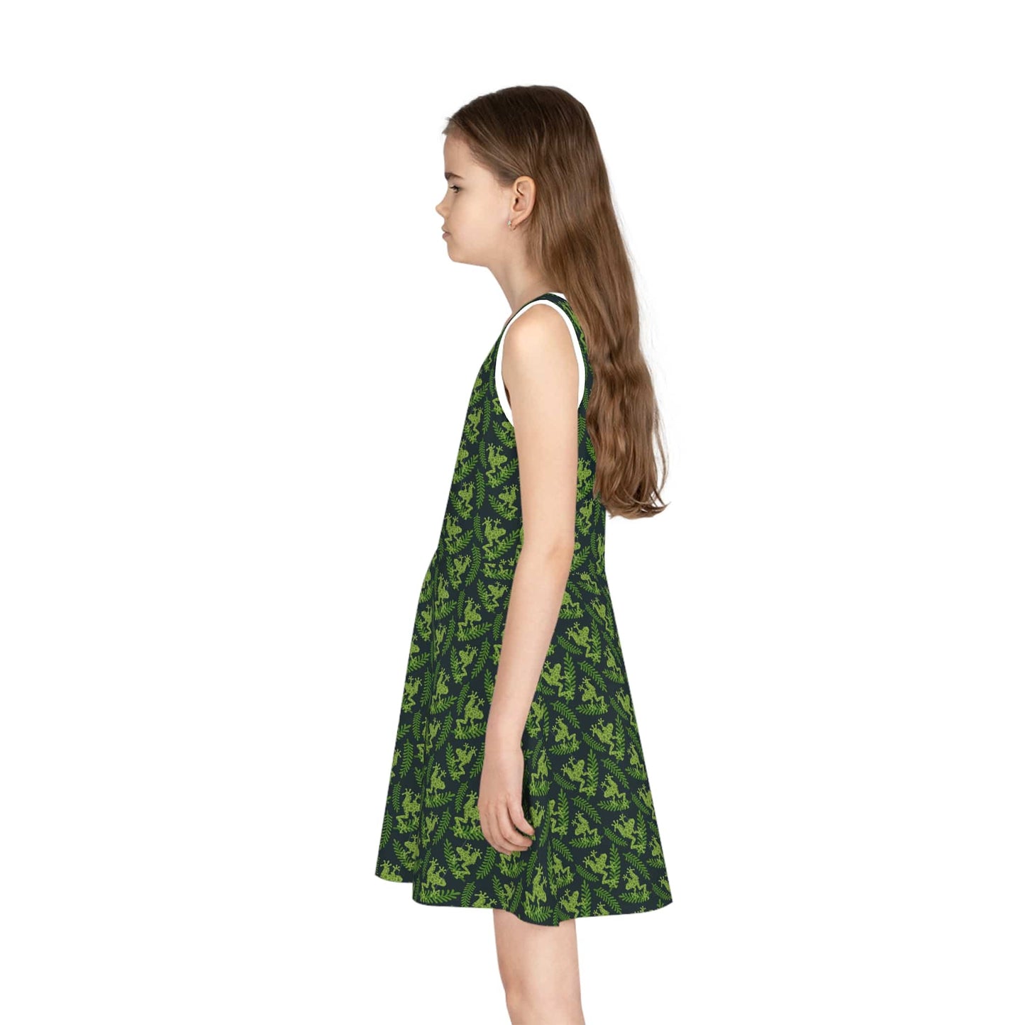 Emerald Canopy Frogs Girls' Sleeveless Sundress