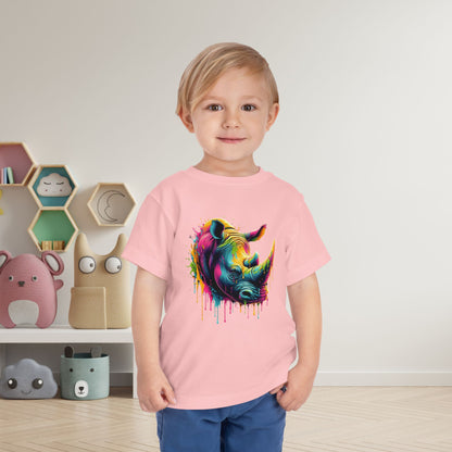 Colorful Rhino Toddler Tee