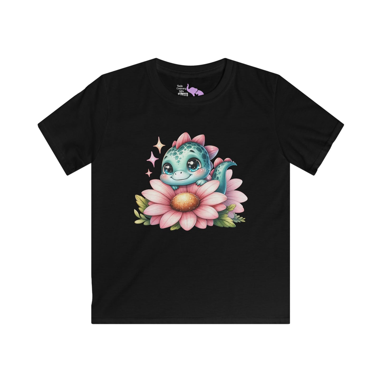 Adorable Baby Dinosaur Kids Softstyle Tee