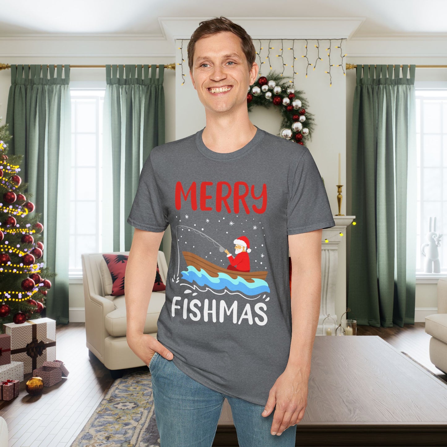 Merry Fishmas Adult T-shirt