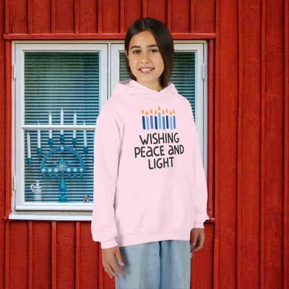 Hanukkah Wishing Peace & Light Youth Hoodie