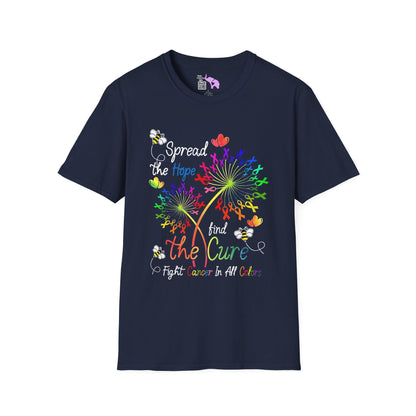 Fight Cancer in All Colors 3 Adult T-shirt