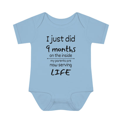 I Just Did 9 Months on the inside Infant Baby Rib Bodysuit