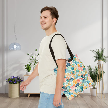 Ocean Pebble Drift Canvas Tote Bag