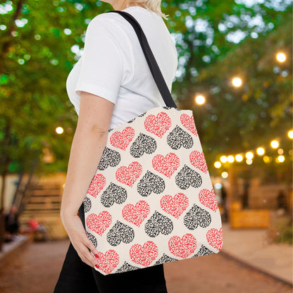 Rustic Hearts Canvas Tote Bag