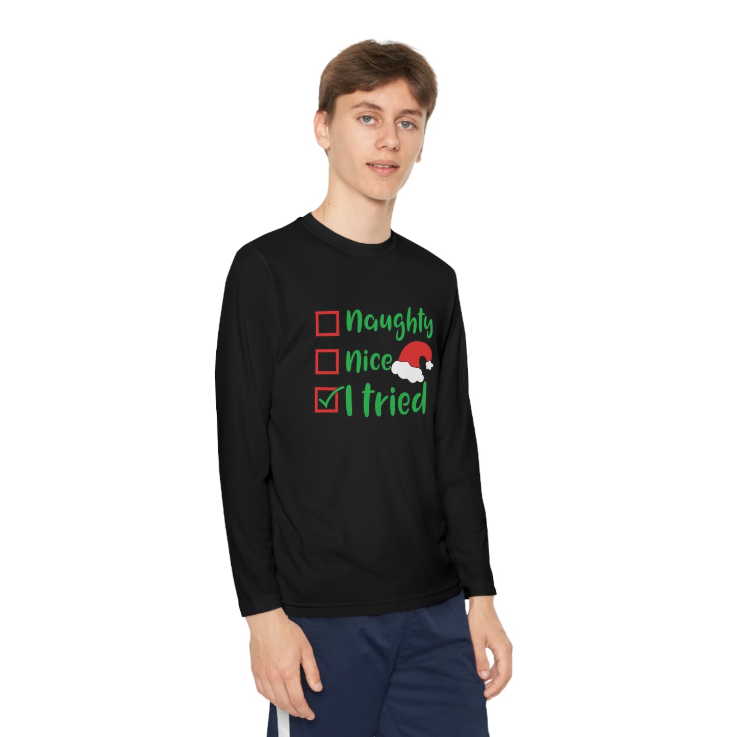 Naughty Nice I Tried Youth Long Sleeve Tee