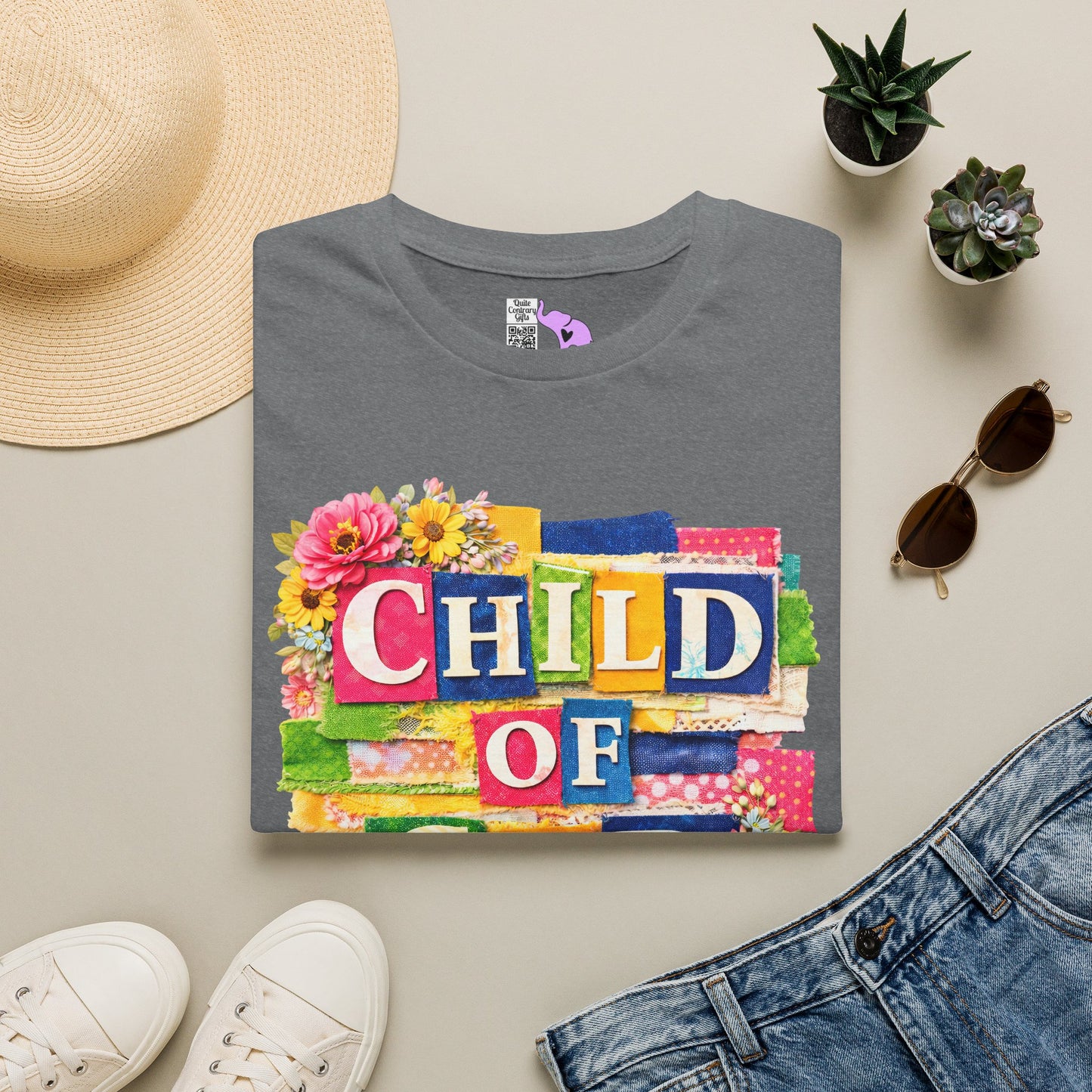 Child of God (Lace Collage) Adult T-shirt