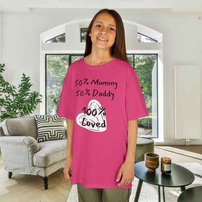 50% Mommy 50% Daddy 100% Loved Kids Heavy Cotton™ Tee