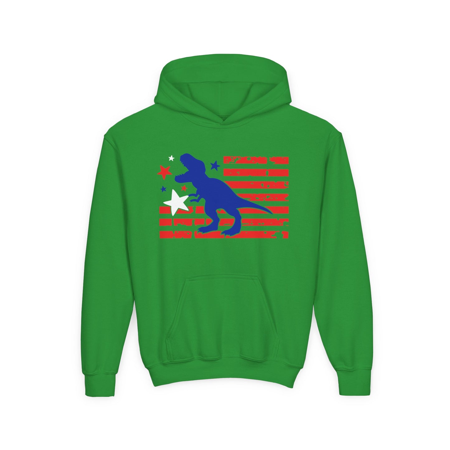 Distressed Patriotic T-Rex Youth Hoodie
