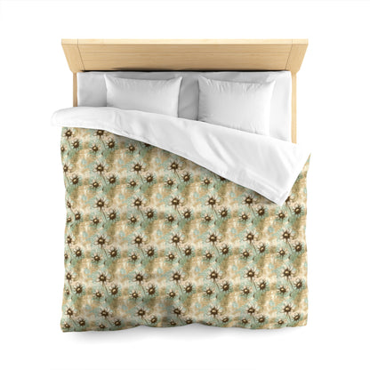 Worn Meadow Daisies Microfiber Duvet Cover
