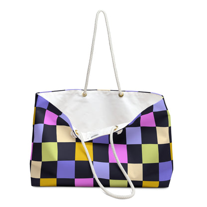 Joyful Checkerboard Weekender Bag