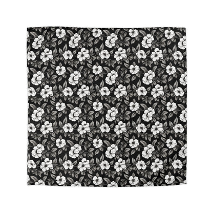Black & White Daisies Microfiber Duvet Cover