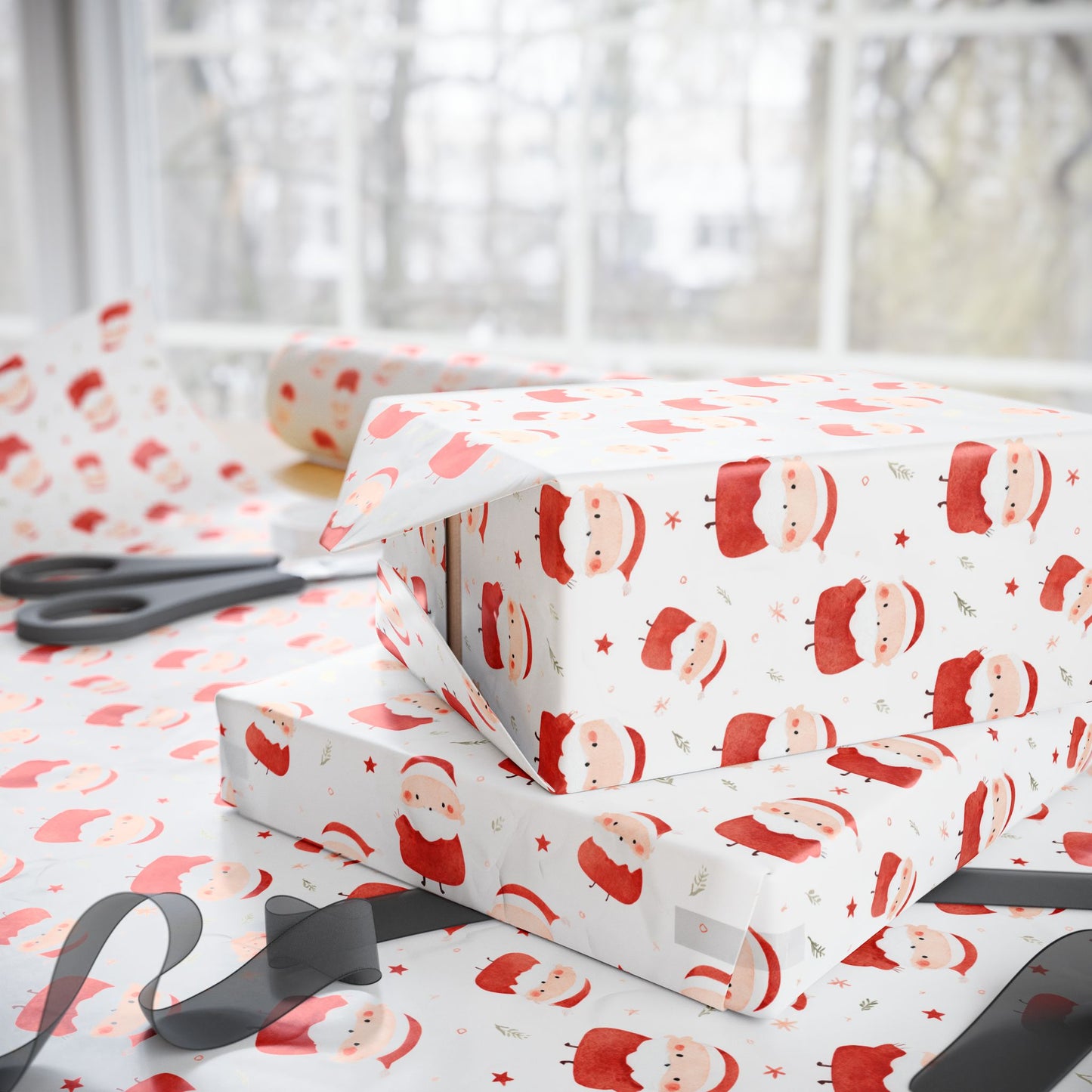 Holly Jolly Santas Wrapping Paper