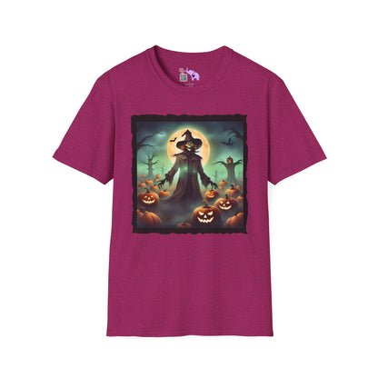 Halloween Scarecrow w/Pumpkins 4 Adult T-shirt