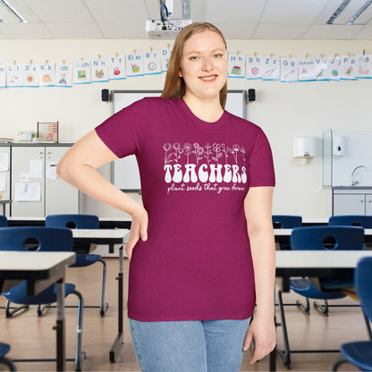 Teachers Plant Seeds That Grow Forever Adult T-shirt