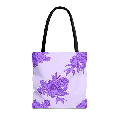 Royal Orchid Peonies Canvas Tote Bag