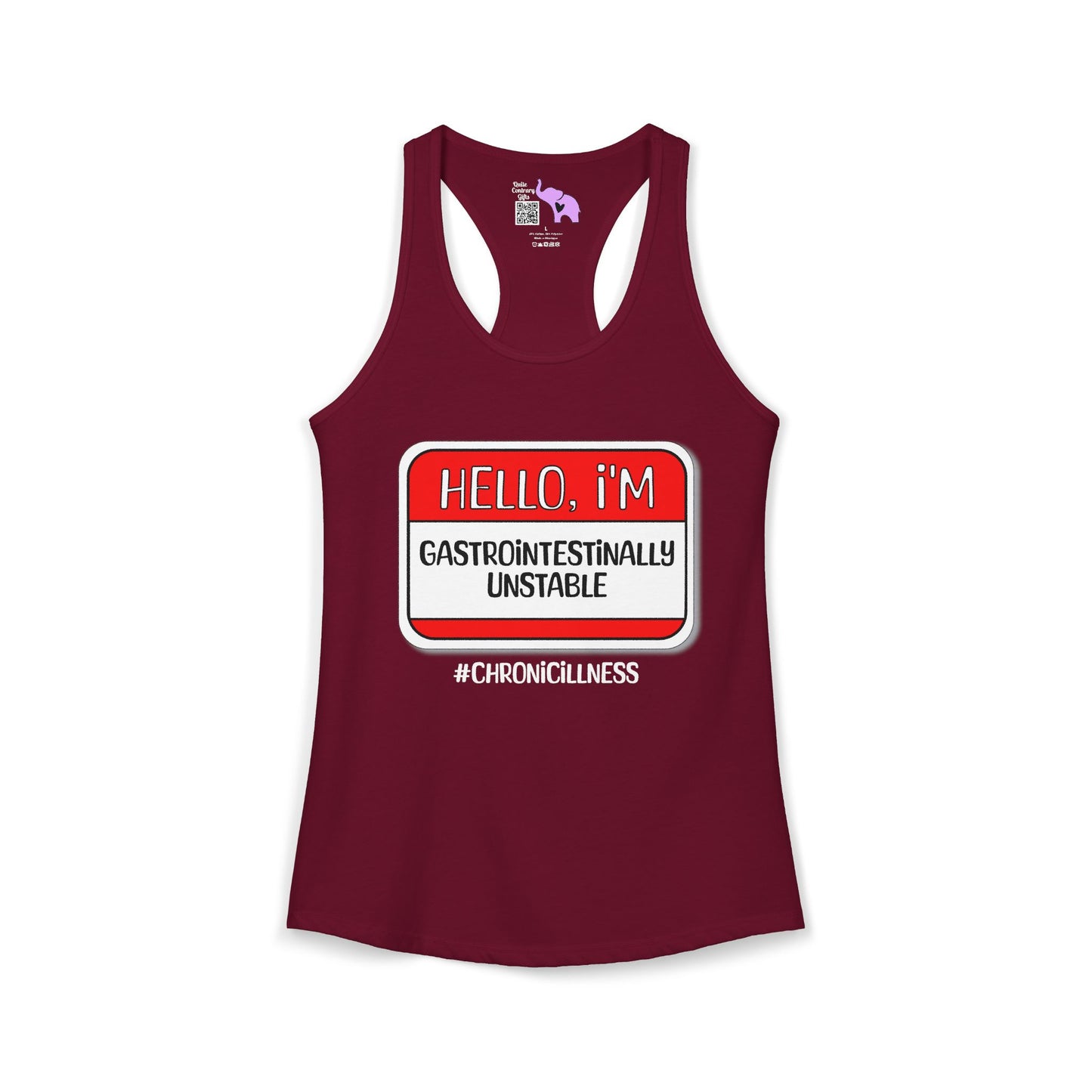 Hello, I'm Gastrointestinally Unstable Women's Ideal Racerback Tank