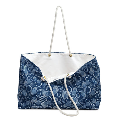 Blue Hexagons Weekender Bag