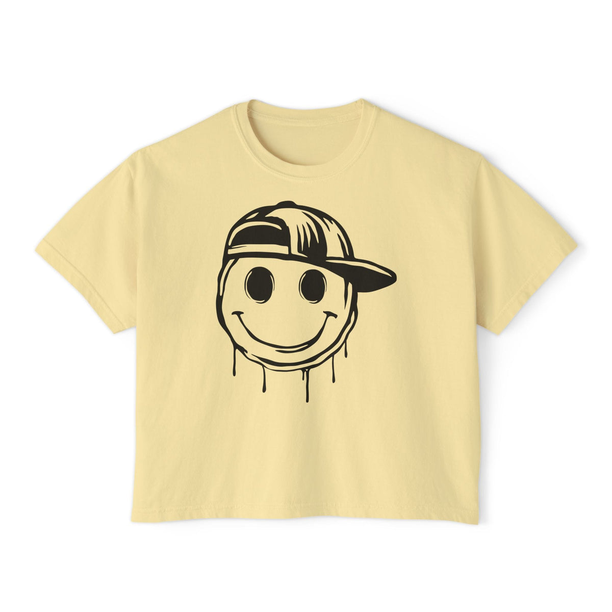 Melty Smiley Face w/Hat Women's Boxy Tee