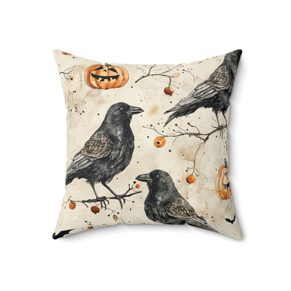 Crow & Gourd Throw Pillow