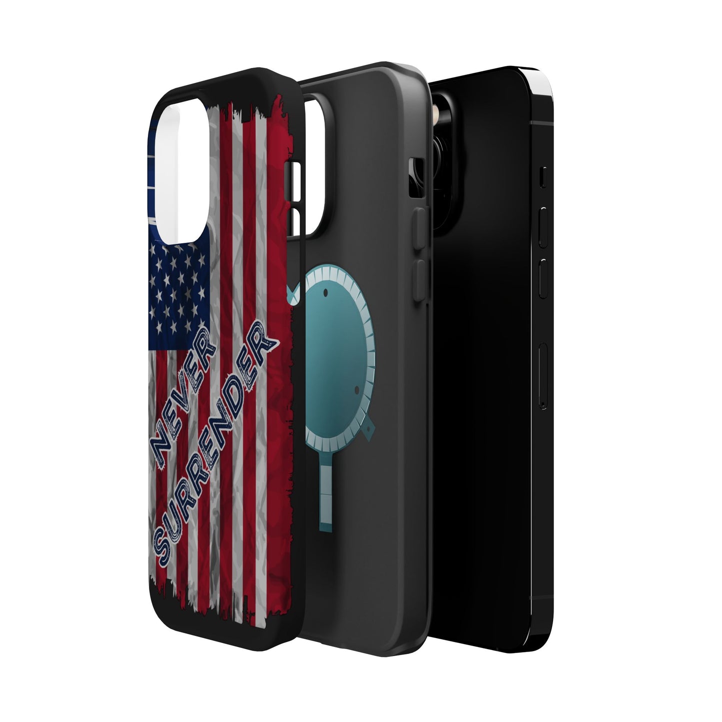 Never Surrender American Flag MagSafe® Compatible Tough Case for iPhone
