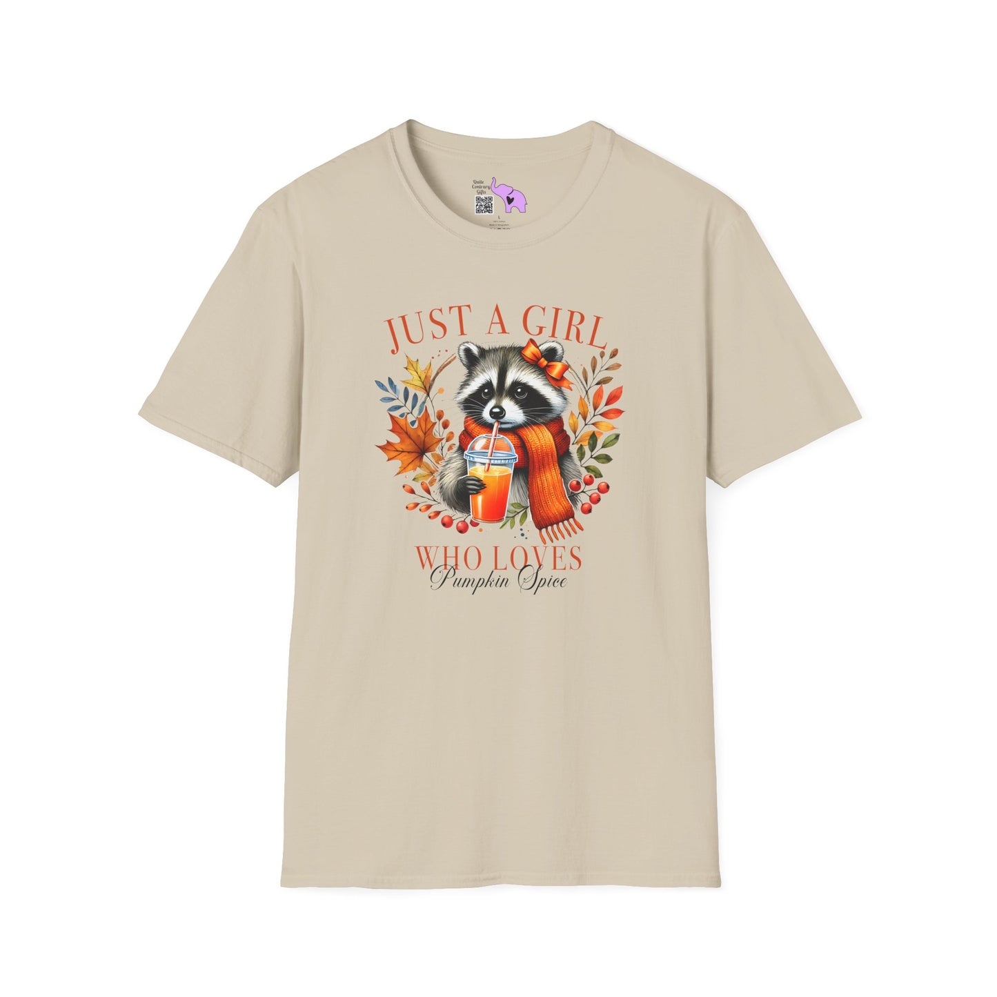 Just A Girl Who Loves Pumpkin Spice (Racoon) Adult T-shirt