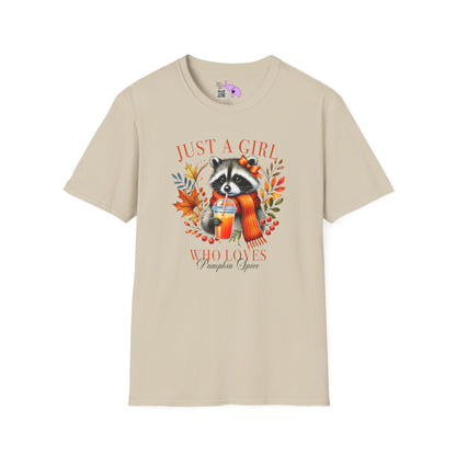 Just A Girl Who Loves Pumpkin Spice (Racoon) Adult T-shirt