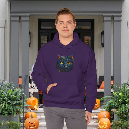 Creepy Black Cat 15 Heavy Blend™ Hooded Sweatshirt